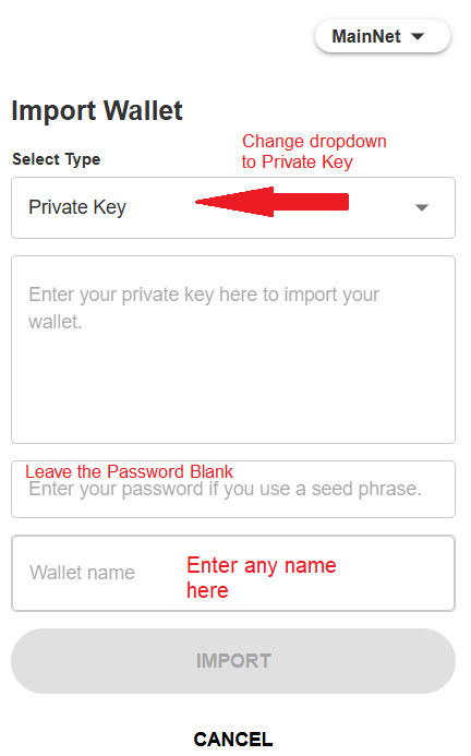 Enter private key